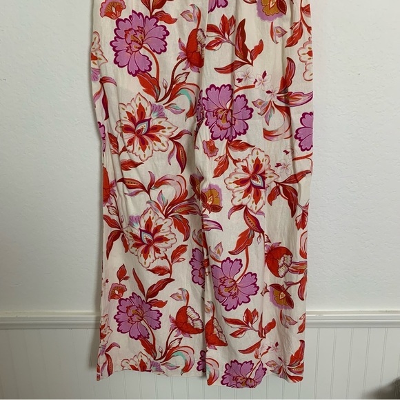 Laundry By Shelli Segal Linen Blend Floral Wide Leg Pants Womens S Colorful - Picture 16 of 16